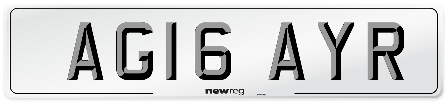 AG16 AYR Number Plate from New Reg